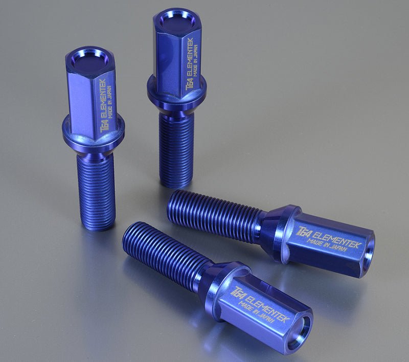 Project Kics 14X1.25 Ti64 Elementek Titanium Lug Bolt Blue - 20 PCS - JDMuscleNon - CategorizedpjkWTI3528U20