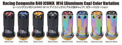 Project Kics 16+4 Black Lock & Lug Nuts R40 Iconix - 14X1.25 | Black Cap | WRIA15KK - JDMuscleLug NutspjkWRIA15KK