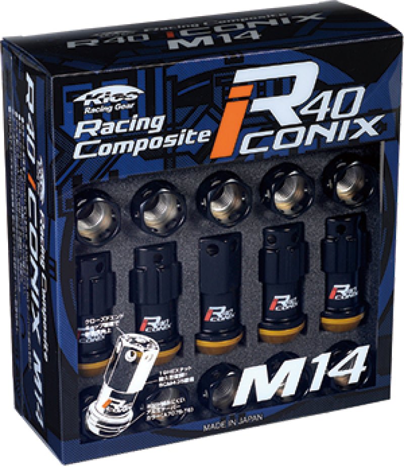 Project Kics 16+4 Black Lock & Lug Nuts R40 Iconix - 14X1.50 | RI - 14KA - JDMuscleLug NutspjkRI-14KA