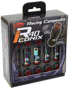 Project Kics 20 PCS | NO LOCKS Neocro R40 Iconix W/ Plastic Cap | Black - 12X1.25 | WRIF01NK - JDMuscleLug NutspjkWRIF01NK