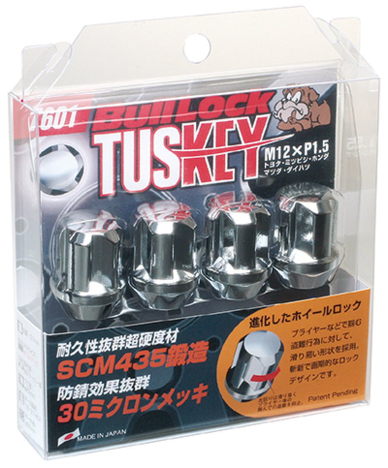 Project Kics Chrome Wt601 Tuskey 12X1.50 4 Locks + 1 Key - Silver | WT601 - JDMuscleLug NutspjkWT601