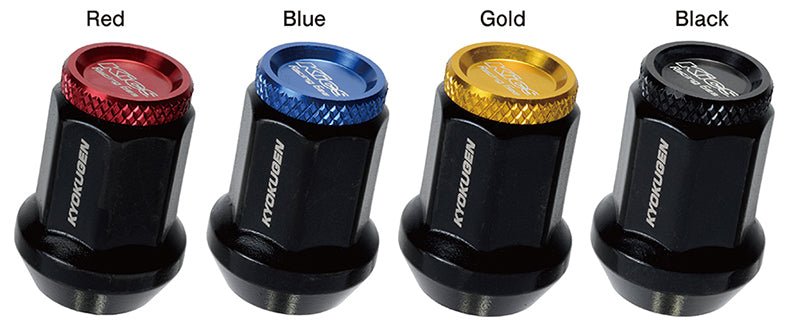 Project Kics Kyokugen Lug Nut Set | 20 12x1.25 Black Aluminum w/Red Cap | WHP3KR - JDMuscleLug NutspjkWHP3KR
