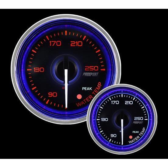Prosport 52mm Crystal Blue/White Water Temperature Gauge - Universal-216CLSNWAWTU-R.F-216CLSNWAWTU-R.F-Temperature Gauges-Prosport-JDMuscle