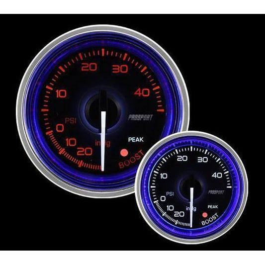 Prosport 52mm Crystal Series Blue/White Electric Boost Gauge - Universal-216CLSNWABOU-R.PSI-216CLSNWABOU-R.PSI-Boost Gauges-Prosport-JDMuscle