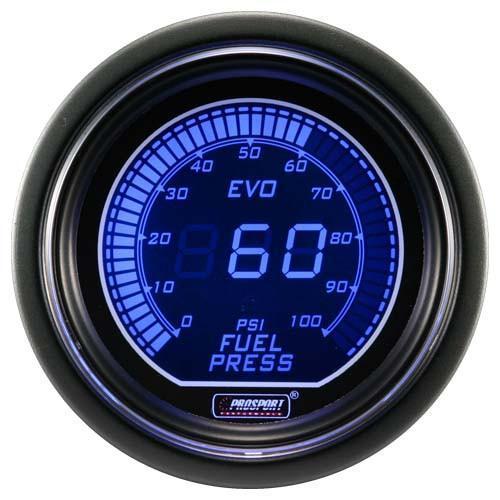 Prosport 52mm Evo Electrical Fuel Pressure Gauge - Red/Blue - Universal-PSR-216EVOEFP.PSI-PSR-216EVOEFP.PSI-Fuel Pressure Regulator Gauges-Prosport-JDMuscle