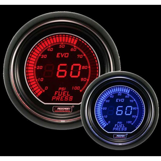 Prosport 52mm Evo Electrical Fuel Pressure Gauge - Red/Blue - Universal-PSR-216EVOEFP.PSI-PSR-216EVOEFP.PSI-Fuel Pressure Regulator Gauges-Prosport-JDMuscle