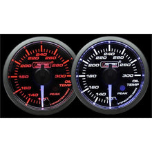 Prosport 52mm Oil Temperature Premium White Pointer Clear Lens Gauge - Amber/White - Universal