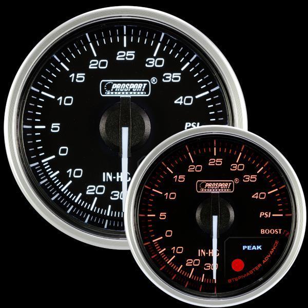 Prosport 52mm Supreme Series Electrical Boost Gauge - Amber/White - Universal-216CLSDWABOU-R.PSI-216CLSDWABOU-R.PSI-Boost Gauges-Prosport-JDMuscle