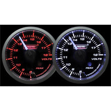 Prosport 52mm Volt Gauge Premium White Pointer Clear Lens - Amber/White - Universal