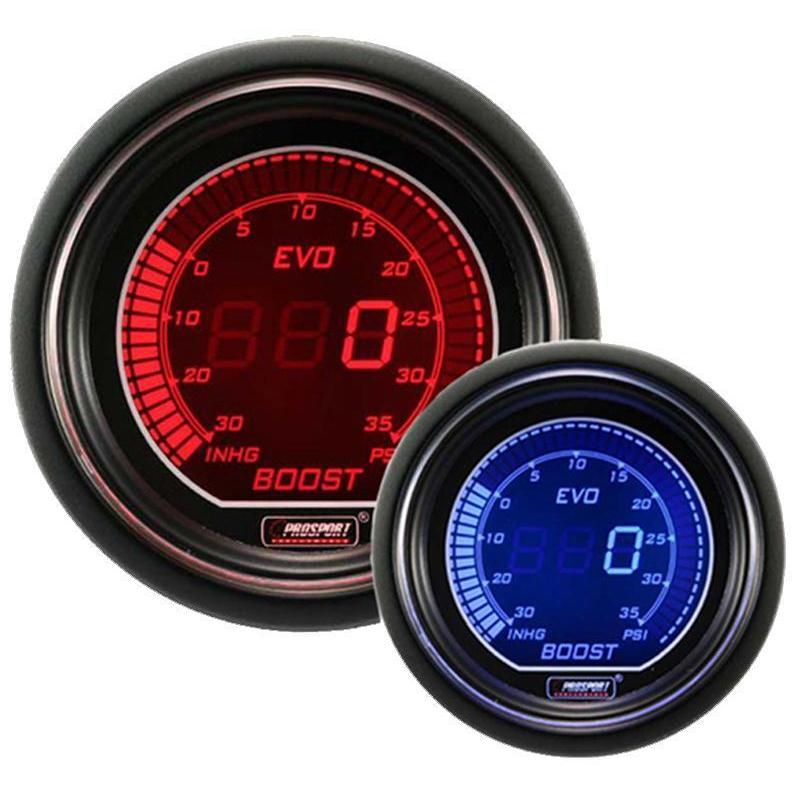 Prosport Evo Electrical Boost Gauge - Red/Blue - Universal-PSR-216EVOBO.PSI-PSR-216EVOBO.PSI-Boost Gauges-Prosport-JDMuscle