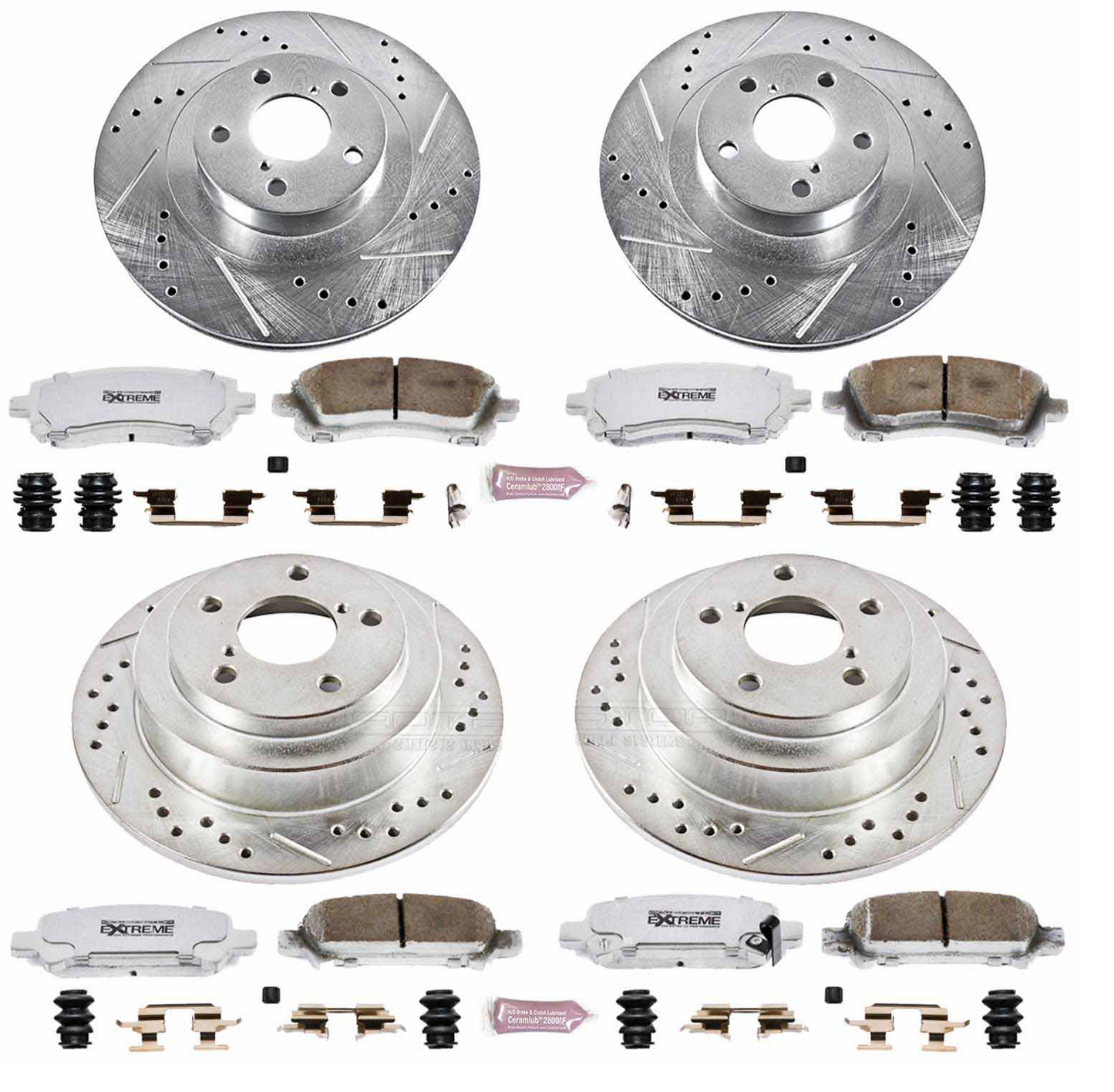 Power Stop 02-03 Subaru Impreza Front & Rear Z26 Street Warrior Brake Kit | K2371-26