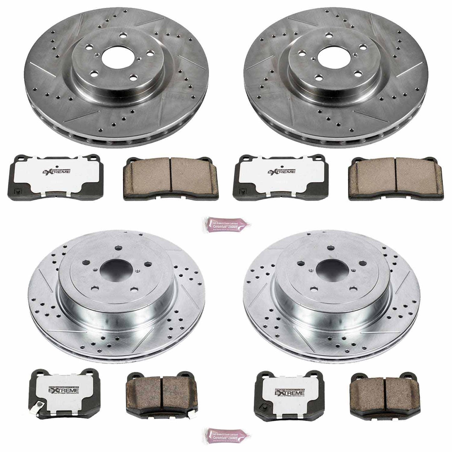 Power Stop 05-07 Subaru Impreza Front & Rear Z26 Street Warrior Brake Kit | K2896-26