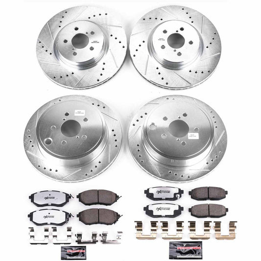 Power Stop 10-14 Subaru Legacy Front & Rear Z26 Street Warrior Brake Kit | K5830-26