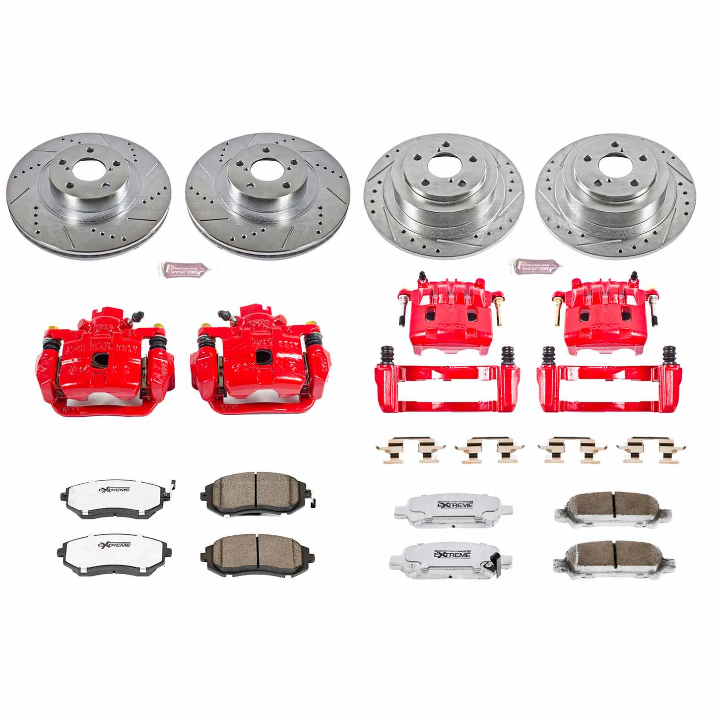 Power Stop 04-06 Subaru Baja Front & Rear Z26 Street Warrior Brake Kit w/Calipers | KC2748-26