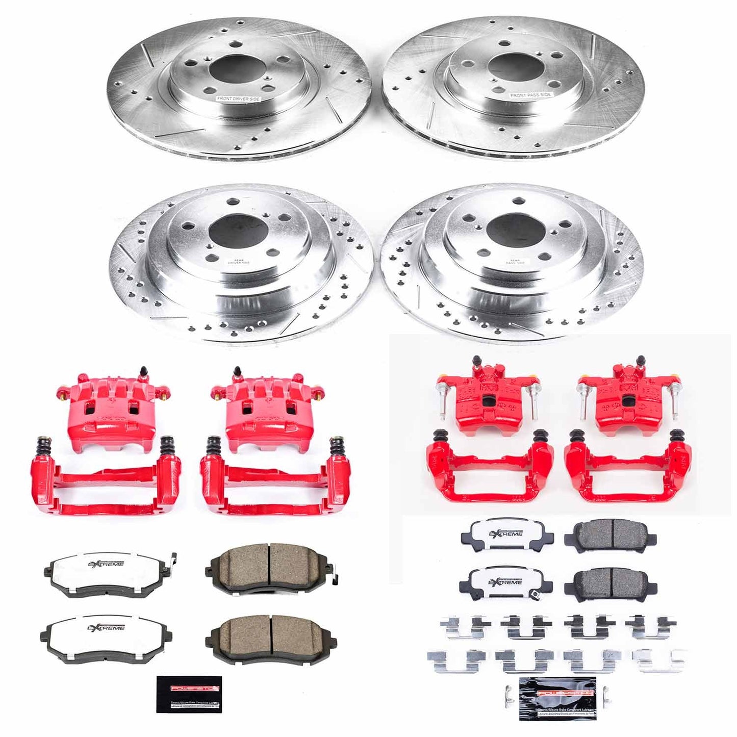 Power Stop 02-03 Subaru Impreza Front & Rear Z26 Street Warrior Brake Kit w/Calipers | KC6109-26