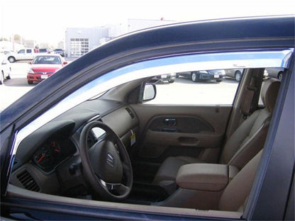 Putco Set of 4 Element Chrome Window Visors Honda Pilot 2003 - 2008 | 480402 - JDMuscleRain Guardsput480402