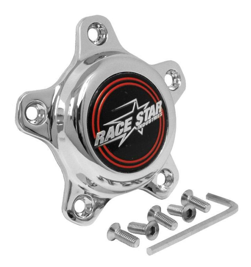 Race Star 5 Lug Cap Tall Plastic Chrome | incl. Medallion & Screws | 615 - 5095 - 1 - JDMuscleCenter Capsrst615-5095-1