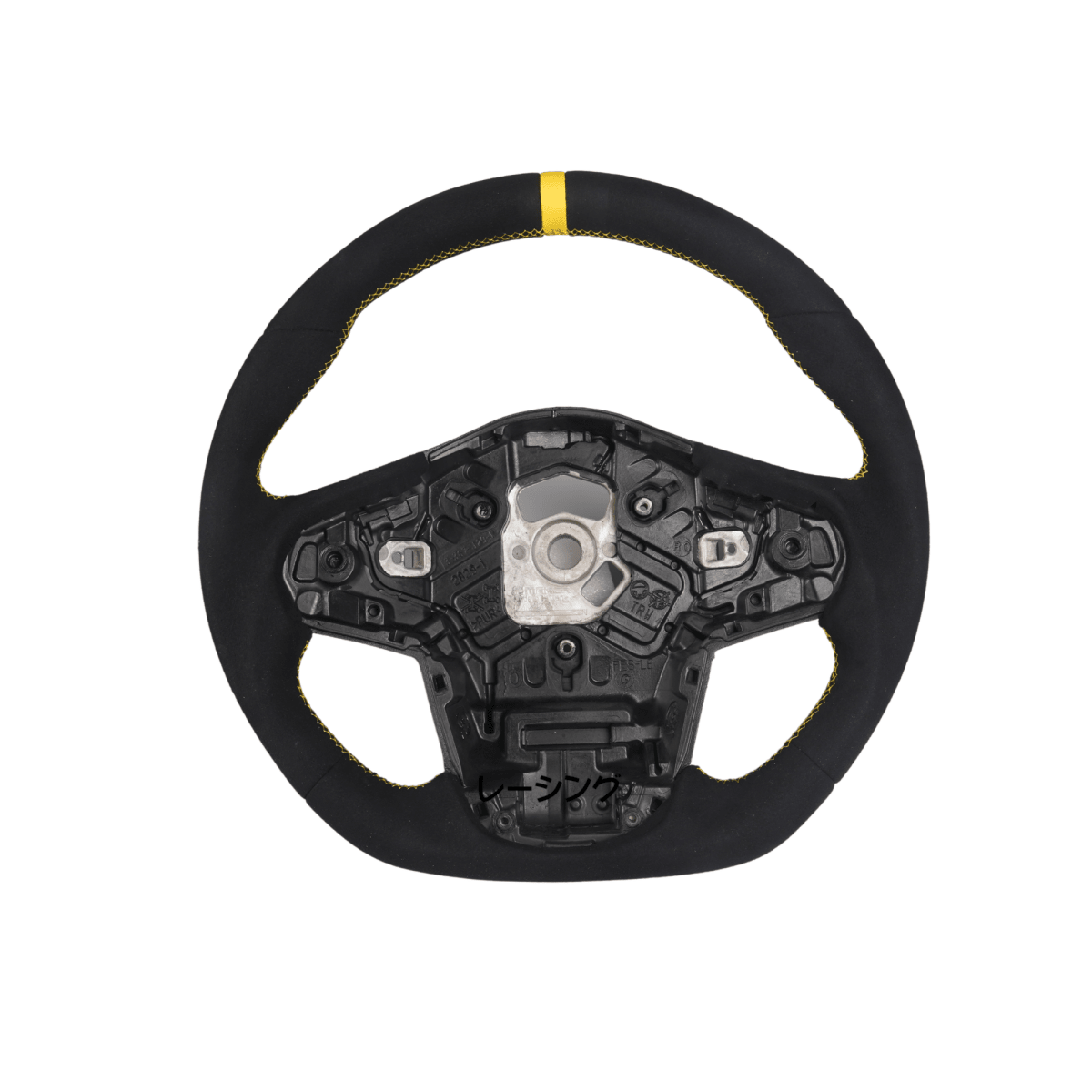 Racing Art [20+ A90 Supra MKV] Carbon Fiber Steering Wheel *Clearance* - JDMuscleSteering WheelsRA-SUP-STR4Carbon+Suede+Yellow Ring