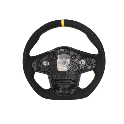 Racing Art [20+ A90 Supra MKV] Carbon Fiber Steering Wheel *Clearance* - JDMuscleSteering WheelsRA-SUP-STR4Carbon+Suede+Yellow Ring