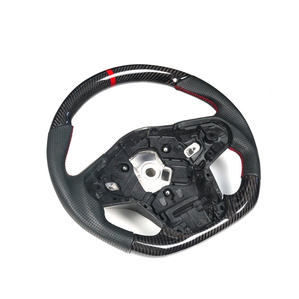 Racing Art [20+ A90 Supra MKV] Carbon Fiber Steering Wheel *Clearance* - JDMuscleSteering WheelsRA-SUP-STR1Carbon+Perforated Leather+Red Ring