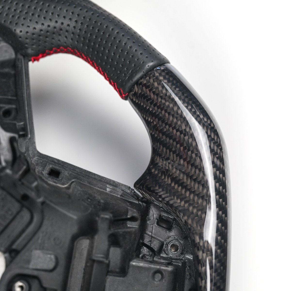 Racing Art [20+ A90 Supra MKV] Carbon Fiber Steering Wheel *Clearance* - JDMuscleSteering WheelsRA-SUP-STR3Carbon+Suede+Red Ring