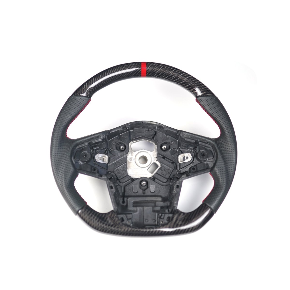 Racing Art [20+ A90 Supra MKV] Carbon Fiber Steering Wheel *Clearance* - JDMuscleSteering WheelsRA-SUP-STR1Carbon+Perforated Leather+Red Ring