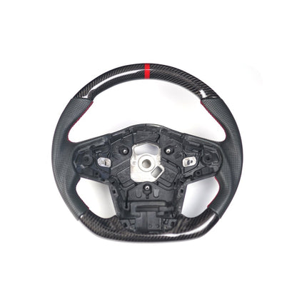 Racing Art [20+ A90 Supra MKV] Carbon Fiber Steering Wheel *Clearance* - JDMuscleSteering WheelsRA-SUP-STR1Carbon+Perforated Leather+Red Ring