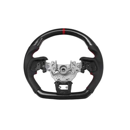 Racing Art [22 - 26 WRX] Carbon Fiber Steering Wheel - Leather / Suede - JDMuscleSteering WheelsRA-STR-WRX22LRCarbon/Leather/Red Stripe