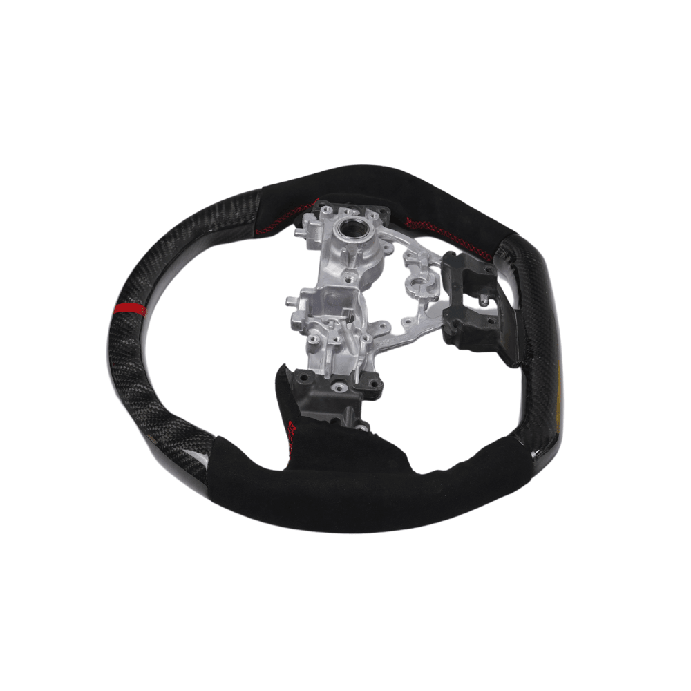 Racing Art [22 - 26 WRX] Carbon Fiber Steering Wheel - Leather / Suede - JDMuscleSteering WheelsRA-STR-WRX22LRCarbon/Leather/Red Stripe