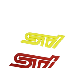Racing Art STI Trunk Emblem - Red / Black / Neon Yellow [Universal] - JDMuscleOrnaments and EmblemsRA-TRUNK-STIREDRed