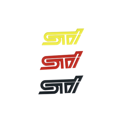 Racing Art STI Trunk Emblem - Red / Black / Neon Yellow [Universal] - JDMuscleOrnaments and EmblemsRA-TRUNK-STIREDRed