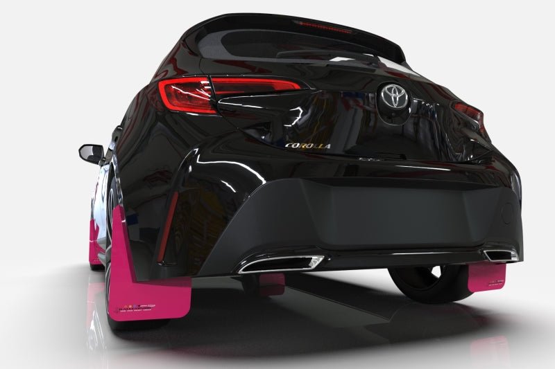 Rally Armor 02 - 07 RS/2.5i/WRX/STI | 06 - 07 Wagon Req. Front Flap Mod. Pink Mud Flap BCE Logo | MF1 - BCE22 - PK - BLK - JDMuscleMudflapsralMF1-BCE22-PK/BLK