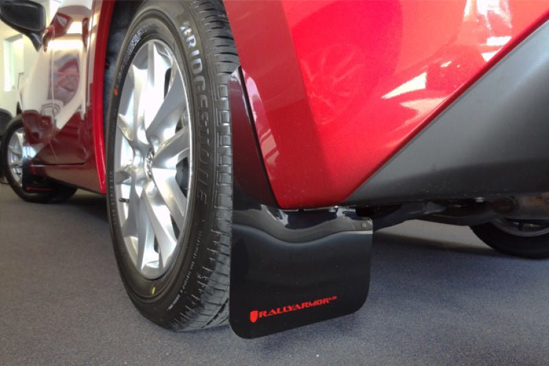 Rally Armor 14-18 Mazdaspeed3 Red Mud Flap W/ White Logo | MF31-UR-RD/WH - JDMuscleMudflapsralMF31-UR-RD/WH