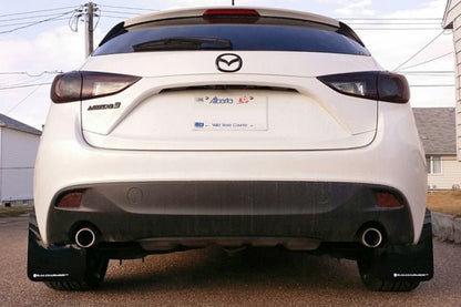 Rally Armor 14-18 Mazdaspeed3 Red Mud Flap W/ White Logo | MF31-UR-RD/WH - JDMuscleMudflapsralMF31-UR-RD/WH