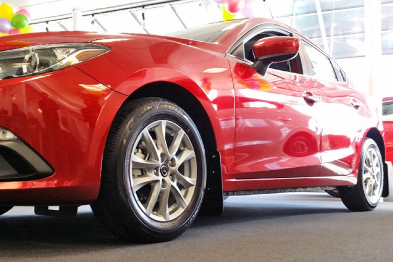 Rally Armor 14-18 Mazdaspeed3 Red Mud Flap W/ White Logo | MF31-UR-RD/WH - JDMuscleMudflapsralMF31-UR-RD/WH