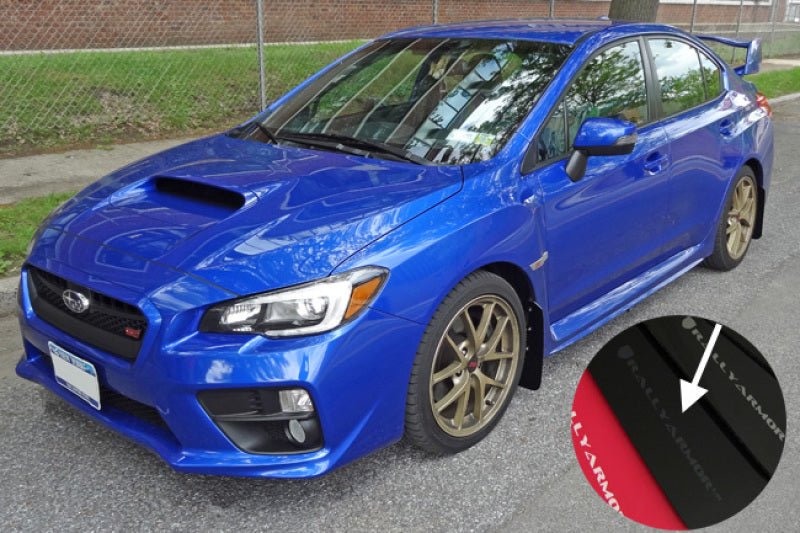Rally Armor [15-21 WRX, 15-21 STI] UR Black Mud Flap w/ Grey Logo | MF32-UR-BLK/GRY - JDMuscleMudflapsralMF32-UR-BLK/GRY