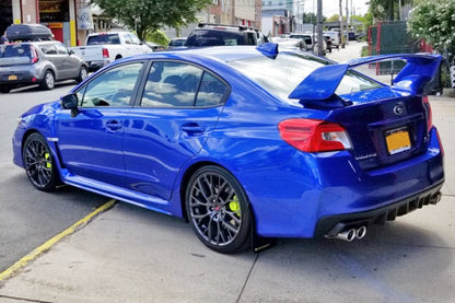 Rally Armor [15-21 WRX/STI] Black UR Mud Flap w/Green Logo - JDMuscleMudflapsralMF32-UR-BLK/CGN
