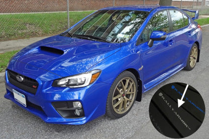 Rally Armor [15-21 WRX/STI] UR Mudflaps Black Urethane Silver Logo - JDMuscleMudflapsralMF32-UR-BLK/SIL