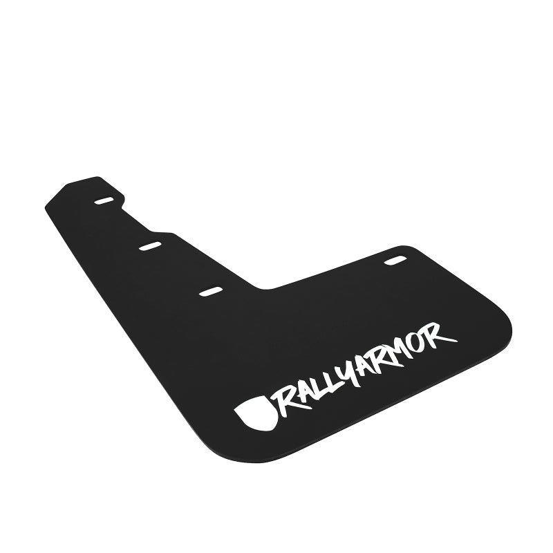 Rally Armor [15-21 WRX/STI] UR Mudflaps Black Urethane w/ New Era White Logo - JDMuscleMudflapsralMF32-UR-BLK/WH-X