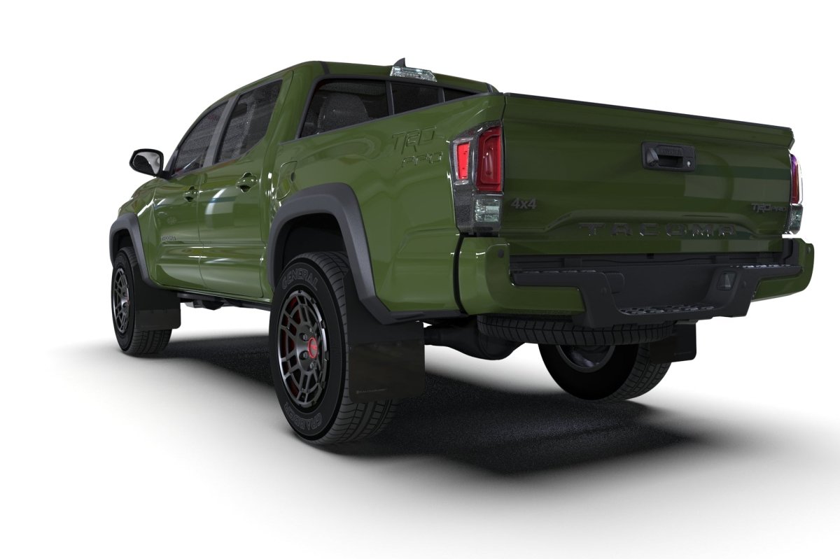 Rally Armor 16 - 22 Toyota Tacoma Black Mud Flap w/ Grey Logo | MF94 - BLK - GRY - JDMuscleMudflapsralMF94-BLK-GRY