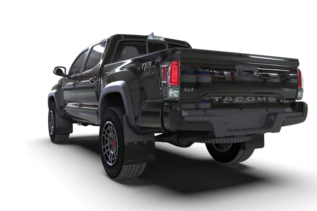 Rally Armor 16 - 22 Toyota Tacoma Black Mud Flap w/ Grey Logo | MF94 - BLK - GRY - JDMuscleMudflapsralMF94-BLK-GRY