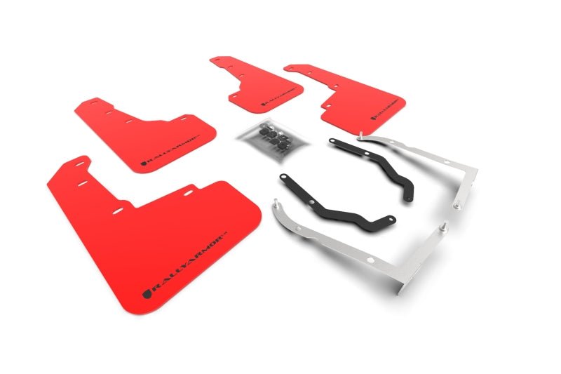 Rally Armor 18 - 21 Subaru XV Crosstrek Lift/AT UR Red Mud Flap w/ Black Logo | MF46 - LTUR - RD/BLK - JDMuscleMudflapsralMF46-LTUR-RD/BLK