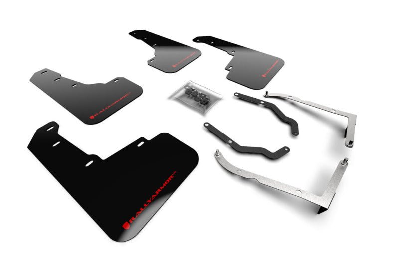 Rally Armor [18-23 Crosstrek] Lift/AT UR Black Mud Flap w/ Red Logo | MF46-LTUR-BLK/RD - JDMuscleMudflapsralMF46-LTUR-BLK/RD