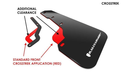 Rally Armor [18 - 23 XV Crosstrek] Lift/AT UR Red Mud Flaps - White Logo | MF46 - LTUR - RD/WH - X - JDMuscleMudflapsralMF46-LTUR-RD/WH-X