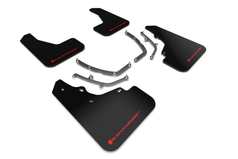 Rally Armor 19-22 Mazdaspeed3 Hatchback UR Black Mud Flap w/ Red Logo | MF61-UR-BLK/RD - JDMuscleMudflapsralMF61-UR-BLK/RD