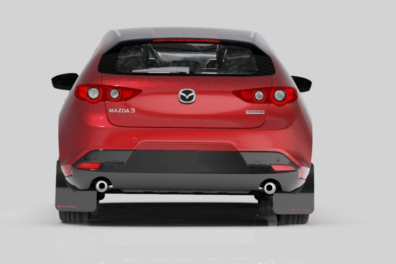 Rally Armor 19-22 Mazdaspeed3 Hatchback UR Red Mud Flap w/ White Logo | MF61-UR-RD/WH - JDMuscleMudflapsralMF61-UR-RD/WH