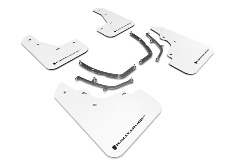 Rally Armor 19-22 Mazdaspeed3 Hatchback UR White Mud Flap w/ Black Logo | MF61-UR-WH/BLK - JDMuscleMudflapsralMF61-UR-WH/BLK