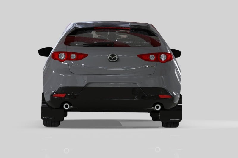 Rally Armor 19-23 Mazdaspeed3 Hatchback UR Black Mud Flap w/ Dark Grey Logo | MF61-UR-BLK/DGRY - JDMuscleMudflapsralMF61-UR-BLK/DGRY