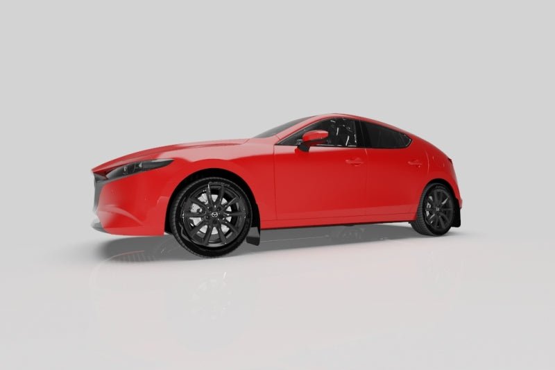 Rally Armor 19-23 Mazdaspeed3 Hatchback UR Black Mud Flap w/ Dark Grey Logo | MF61-UR-BLK/DGRY - JDMuscleMudflapsralMF61-UR-BLK/DGRY