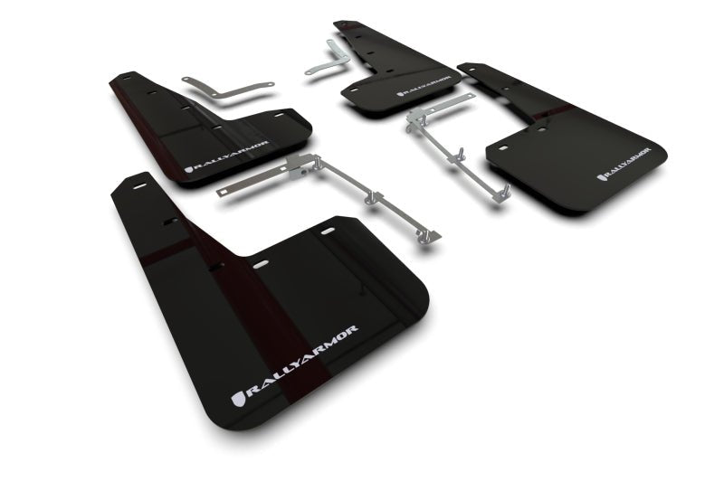 Rally Armor 20 - 23 GR Supra Yaris Hatchback Black Mud Flap w/ White Logo | MF74 - UR - BLK/WH - JDMuscleMudflapsralMF74-UR-BLK/WH